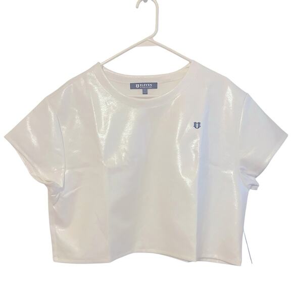 EleVen by Venus Williams Star‎ Traveler White Foiled Neoprene Top NWT  XL - Picture 10 of 10